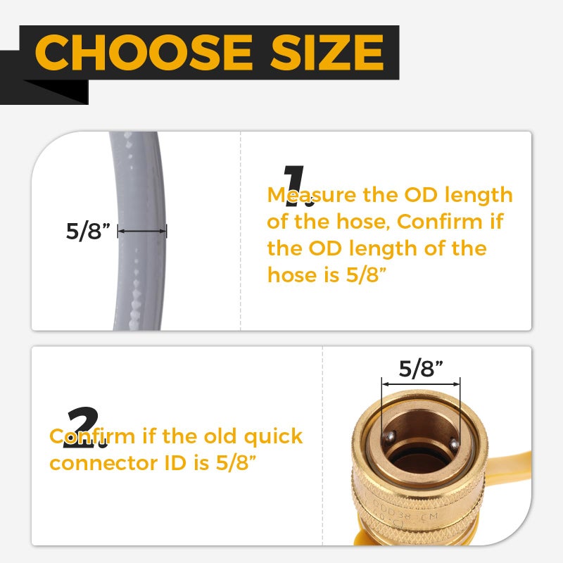 DRELD 3/8 Inch Natural Gas Quick Connect Fittings, Natural and Propane LP Propane Gas Hose Quick Disconnect Plug Kit, 3/8â€ Male Pipe NPT Thread x 3/8â€ Female Pipe Thread - Image 4